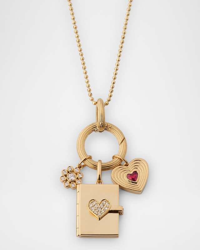 Heart Locket Necklace Combo